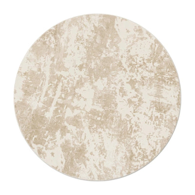 Tapis rond beige minimaliste marbré
