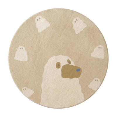 Tapis rond enfant ours nuages