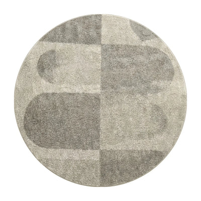 Tapis rond gris tracé organique