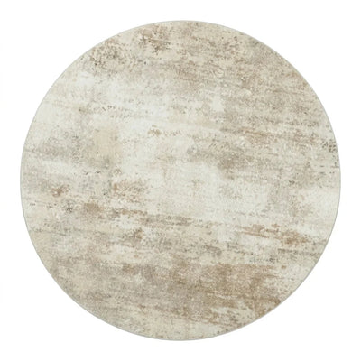 Tapis Rond Imitation Cachemire Beige Patiné