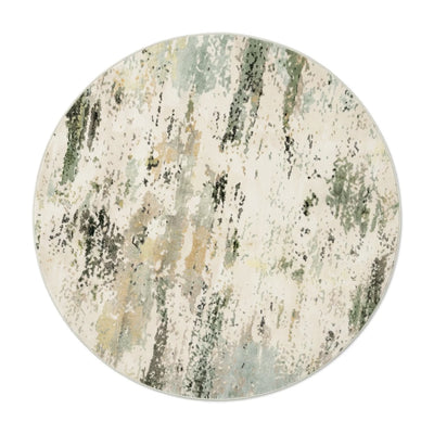 Tapis Rond Imitation Cachemire Écru Nuancé