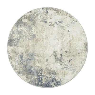 Tapis Rond Imitation Cachemire Gris Nuagé