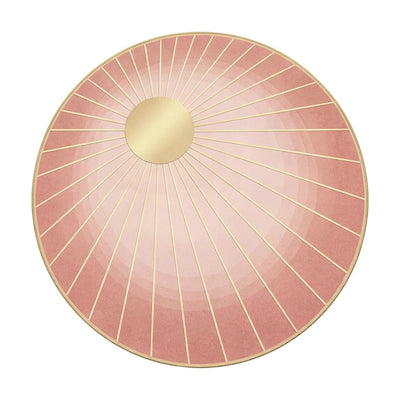 Tapis rond lavable en machine rose rayons de soleil
