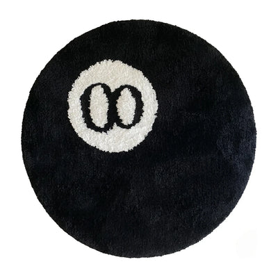 Tapis rond motif 8 ball