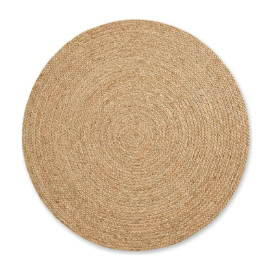 Tapis rond rotin spirale tressée