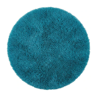 Tapis rond salle de bain bleu
