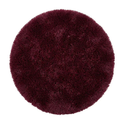 Tapis rond salle de bain bordeaux