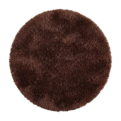 Tapis rond salle de bain brun