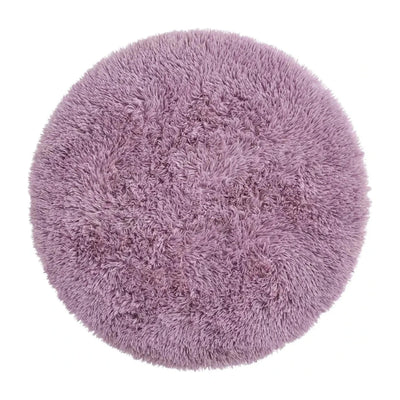 Tapis rond salle de bain mauve