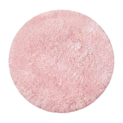 Tapis rond salle de bain rose pâle