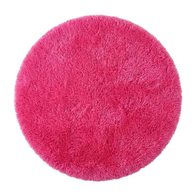 Tapis rond salle de bain rose