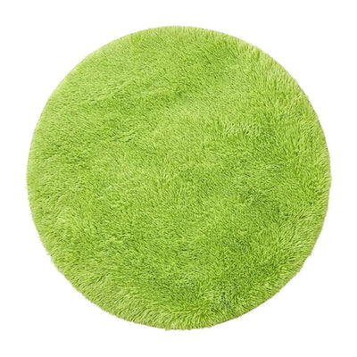 Tapis rond salle de bain vert