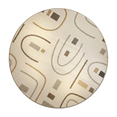 Tapis rond Wilton mid-century beige et brun