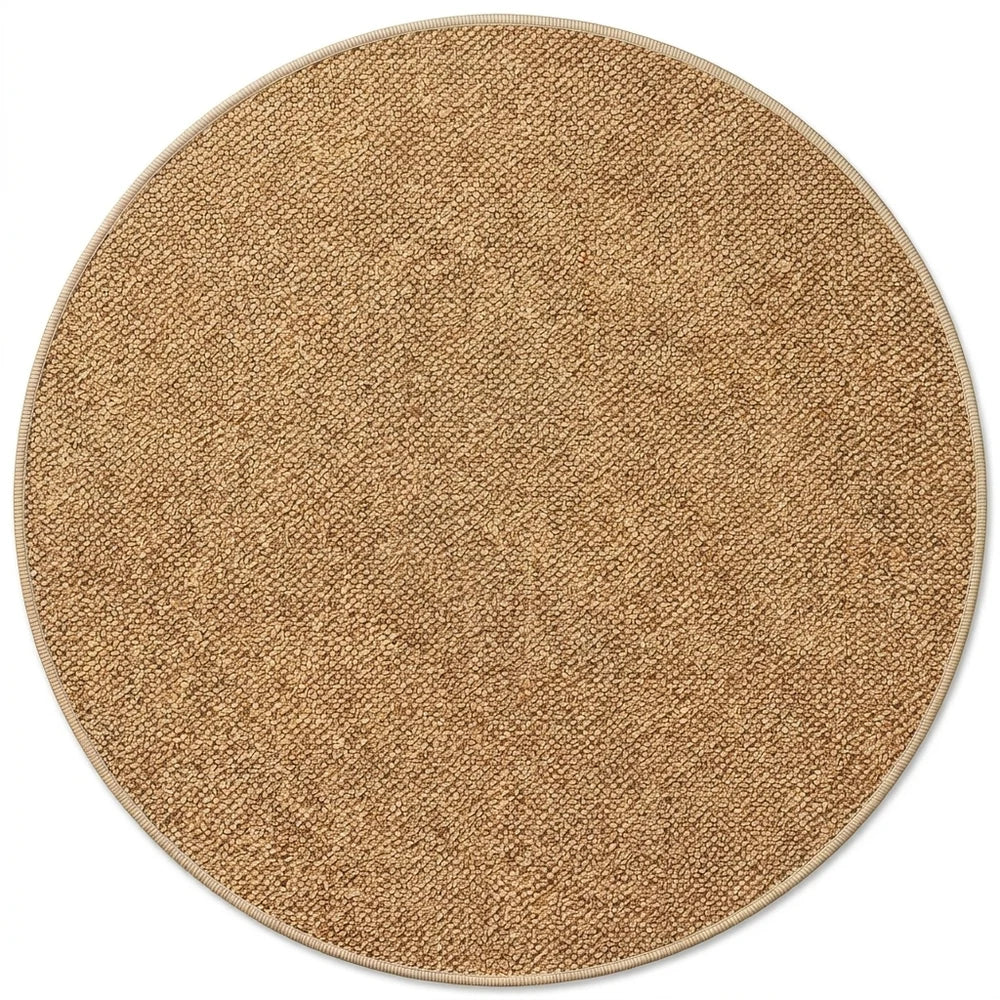 Tapis rond Wilton effet sisal caramel | Rondea