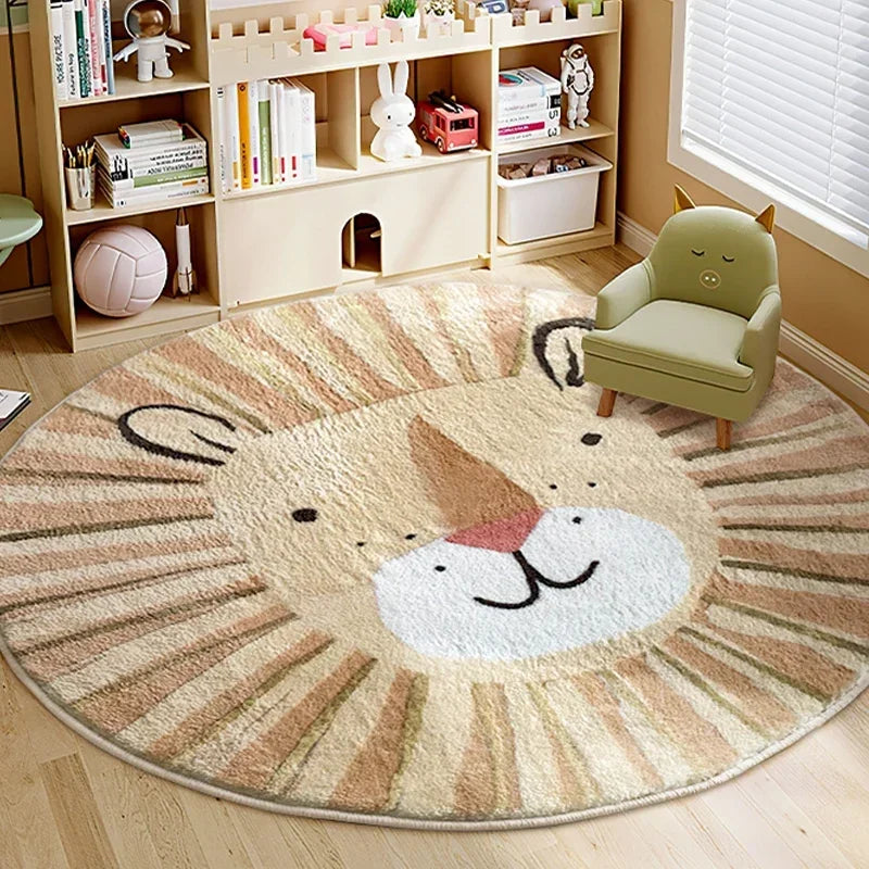Tapis rond enfant lion, vue produit