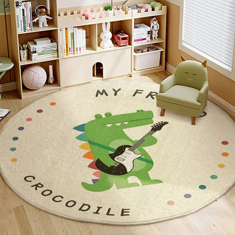 Tapis rond enfant crocodile guitare, vue produit