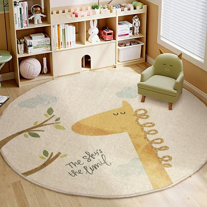 Tapis rond enfant girafe, vue produit