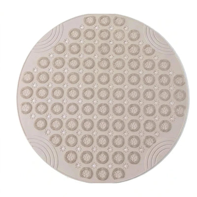 Tapis rond bain antidérapant ventouses beige