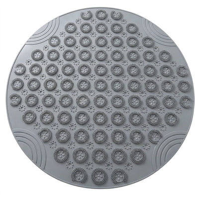 Tapis rond bain antidérapant ventouses gris