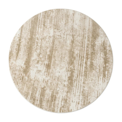 Tapis rond beige minimaliste balayé