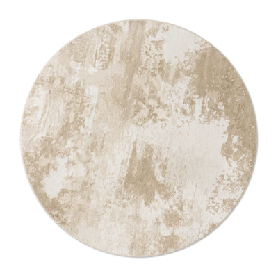 Tapis rond beige minimaliste nuages