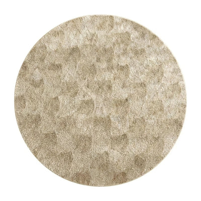 Tapis rond beige patchwork de diamants