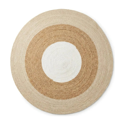 Tapis rond coton tressé concentrique