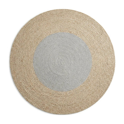 Tapis rond coton tressé gris clair
