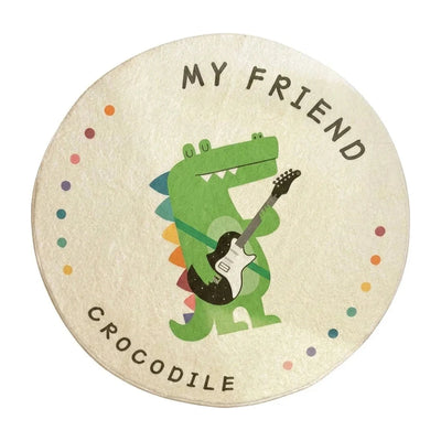 Tapis rond enfant crocodile guitare