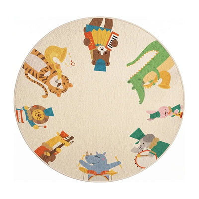 Tapis rond enfant orchestre animaux