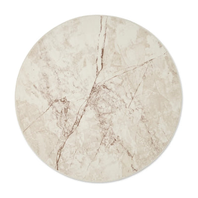 Tapis Rond Imitation Cachemire Marbre Écru