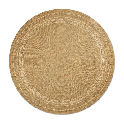 Tapis rond jute tressé main naturel