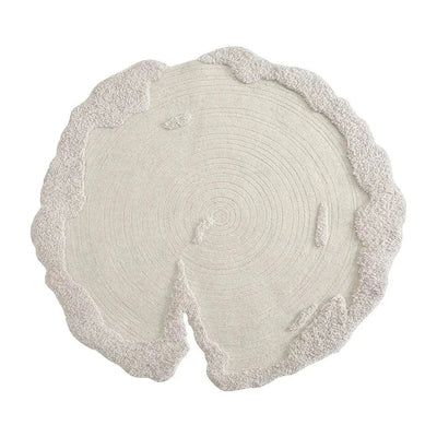 Tapis rond laine fais main