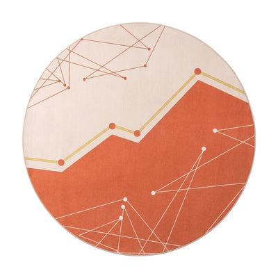 Tapis rond lavable en machine corail graphique