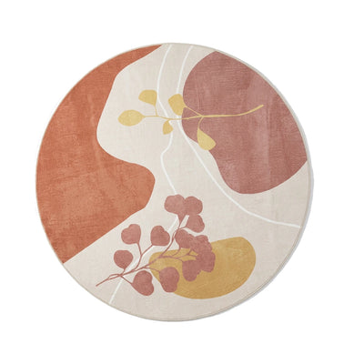 Tapis rond lavable en machine eucalyptus terracotta