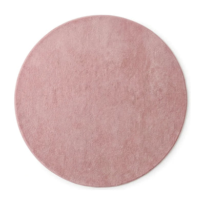 Tapis rond rose poudré peluche douce