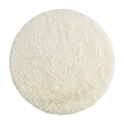 Tapis rond salle de bain blanc