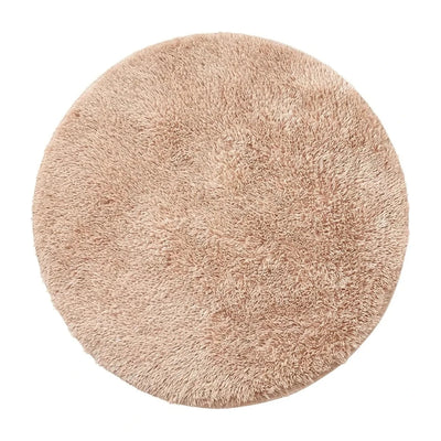 Tapis rond salle de bain camel