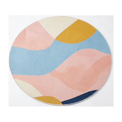 Tapis Rond Salle de Bain Rose Pastel