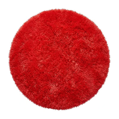 Tapis rond salle de bain rouge