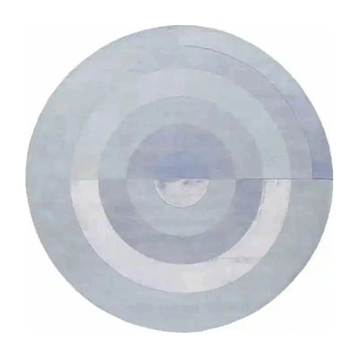 Tapis rond salon cercles concentriques bleu gris