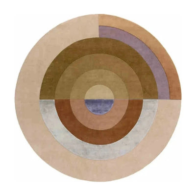 Tapis rond salon cercles concentriques terracotta