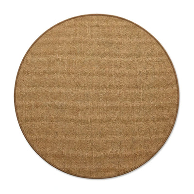 Tapis rond Wilton mid-century effet sisal beige doré