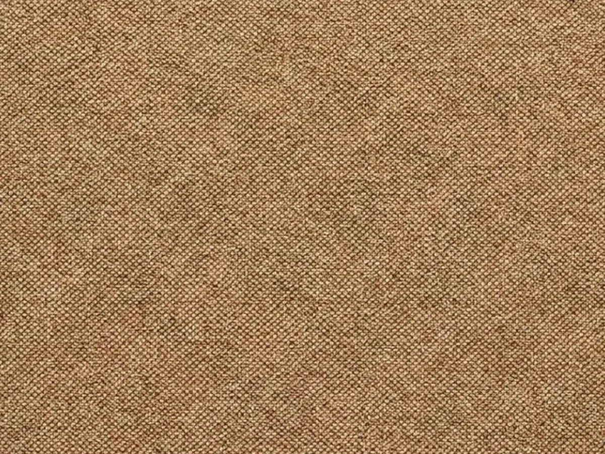 Vue rapprochée du motif et de la texture du tapis rond Wilton effet sisal caramel