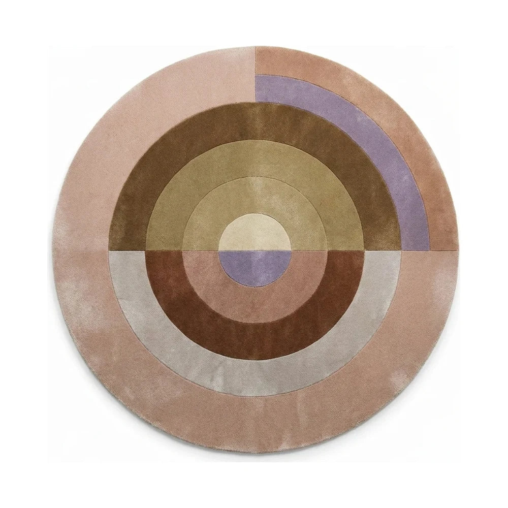 Tapis rond salon cercles concentriques terracotta | Rondea